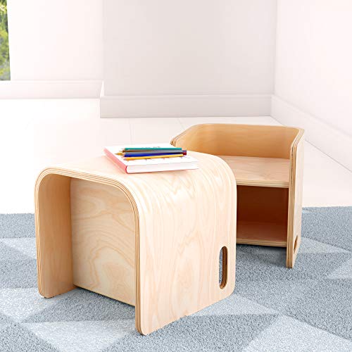 ECR4Kids Bentwood Multipurpose Cube Chair, Kids Furniture, Natural ECR4Kids