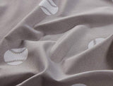 Chezmoi Collection 4-Piece Kids/Teens Sports Sheet Set - Soft Microfiber Gray White Baseball, Queen Size Chezmoi Collection