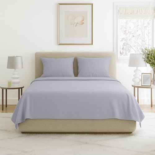 Home, Silver Brushed Microfiber Set-4 Piece Bed Linens-Fitted & Flat Sheets, 2 Pillowcases-Wrinkle by Lavish (Full, Gray) Lavish Home