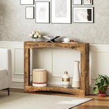 YATINEY Narrow Console Table, 5.9'' Thin Entryway Table, Behind Couch Table for Small Spaces, Small Farmhouse Hallway Table, for Living Room, Hallway, Foyer, Rustic Brown CT19RR YATINEY