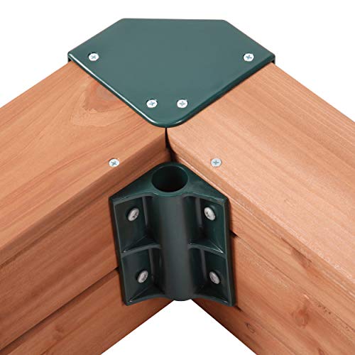 Gorilla Playsets 02-3018 Interlocking Sandbox with Cover, Wood, Square, 45.5"" W x 45.5"" D x 8"" H, Brown Gorilla Playsets