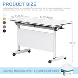 HSHBDDM Folding Conference Table with Flip-Top Design, Locking Wheels & Sturdy Metal Frame, Modular Training Desk for Office, Meeting Room, Classroom & Home Workspace HSHBDDM