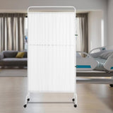 Portable Room Divider, 70.9" H Medical Privacy Screen with Lockable Casters Folding Partition Screen with Oxford Cloth for Hospitals Beauty Salons Nursing Homes 35.4" Wx70.9 H (White) LOONGWEIA