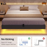BTHFST Floating Bed Frame Full Size with LED Lights, Modern Metal Full Platform Bed, Solid and Stable, Noise Free, No Box Spring Needed, Easy Assembly BTHFST