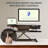 FLEXISPOT 35 inch Electric Standing Desk Converter, Motorized Stand up Desk Riser, Monitor and Laptop Workstation with Wide Keyboard Tray, Black FLEXISPOT