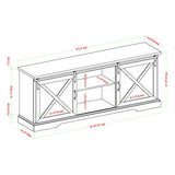 Walker Edison Corbin Modern Farmhouse Sliding X Barn Door TV Stand for TVs up to 80 Inches, 70 Inch, Reclaimed Barnwood and Brushed White Walker Edison