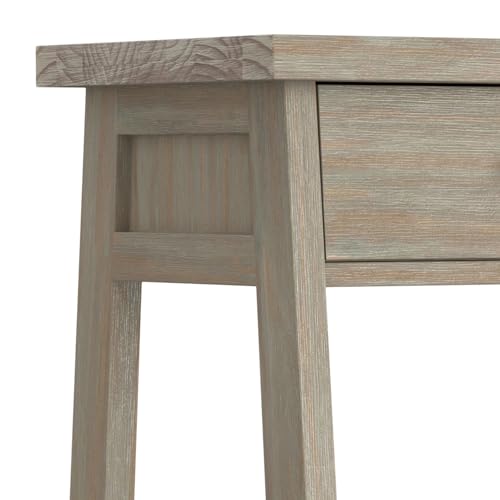 SIMPLIHOME Sawhorse SOLID WOOD 24 Inch Wide Modern Industrial Bedside Nightstand Table in Distressed Grey, For the Living Room and Bedroom - WoodArtSupply