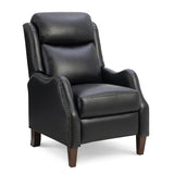 KISLOT Leather Pushback Recliner Faux Armchair with Rivet Decoration Single Sofa Accent Chair for Living Room Bedroom