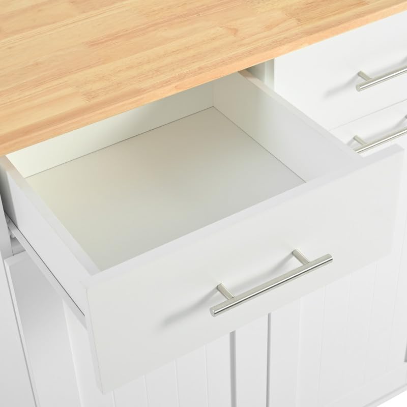 HomeGearTech Kitchen Island with Drop Leaf, Kitchen Storage Cart with 3 Tier Pull Out Cabinet Organizer, Internal Storage Rack, Rolling Kitchen Cart on Wheels with Towel Rack, 2 Drawers, for Kitchen HomeGearTech