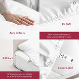 Mayfair Linen 100% Egyptian Cotton Sheets Full Size Set of 2 - Luxury High Thread Count Egyptian Cotton Full Sheets Set (8 PC, White), 16" Deep Pocket, Silky Soft, Cooling, Sateen Weave Bedding Mayfair Linen