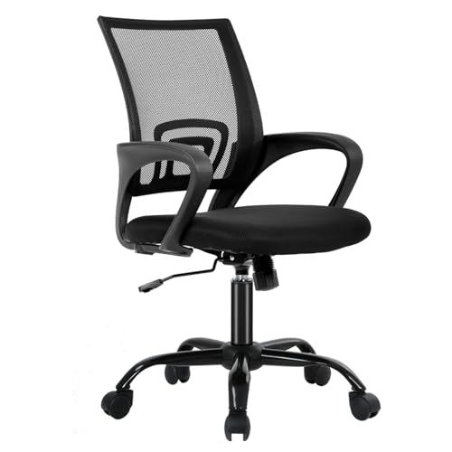 BestOffice Office Chair Ergonomic Cheap Desk Chair Mesh Computer Chair Lumbar Support Modern Executive Adjustable Stool Rolling Swivel Chair for Back Pain (Black) BestOffice