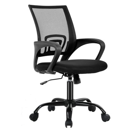 BestOffice Office Chair Ergonomic Cheap Desk Chair Mesh Computer Chair Lumbar Support Modern Executive Adjustable Stool Rolling Swivel Chair for Back Pain (Black) BestOffice