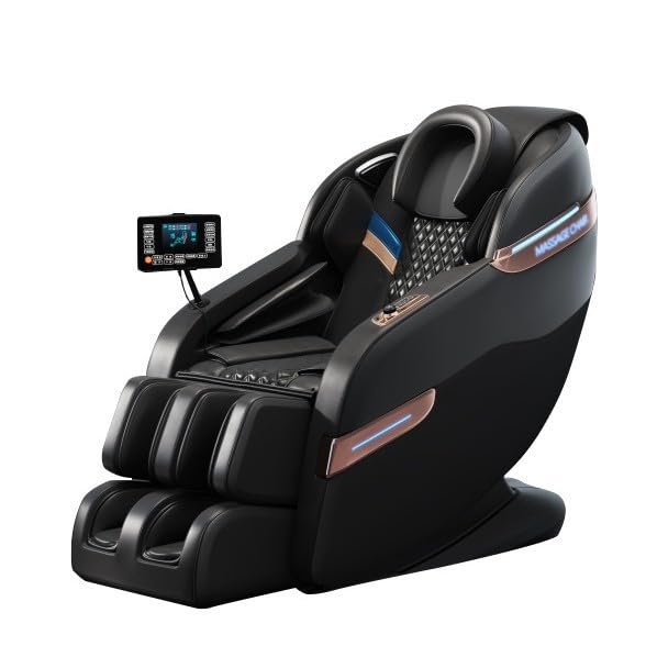 AI Smart Massage Chair, Zero Gravity, Full Body Airbag System, LED Touch Screen, Bluetooth Speakers, 3-Year Service, Black Generic