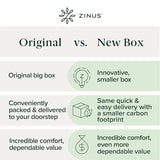 Zinus Curtis Upholstered Platform Bed Frame, Mattress Foundation, Wood Slat Support, No Box Spring Needed, Eco Friendly WonderBox (TM) Packaging, Dark Grey, Queen Zinus