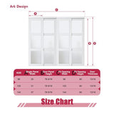 80" Assembled White Prefinished 3-Lite Tempered Frosted Glass Sliding Door Room Divider with Hardware & Handles, 96" x 80" ARK DESIGN