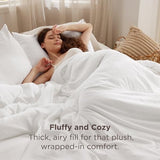 Bedsure Twin Comforter Set White, Soft Prewashed Twin Size Bedding, Quilted Comforter with Clover Design, Down Alternative Comforter for All Seasons, 2 Pieces Bed Set with 1 Pillow Sham Bedsure