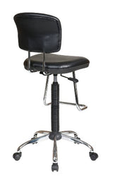 Office Star DC Series Pneumatic Drafting Chair with Vinyl Stool and Back, Heavy Duty Chrome Teardrop Footrest, Black Office Star Products