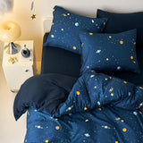 Wake In Cloud - Space Bedding Set for Boys, Star Outer Space Galaxy Patterned Soft Lightweight Comforter Set with Sheets, 5 Pieces Kids Bed in a Bag, Navy Blue, Twin Size Wake In Cloud