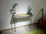 skilled hands Live Edge Console Table Rustic Entryway Table Natural Walnut Tree Solid Wood Sofa Table I (24 Inches) skilled hands