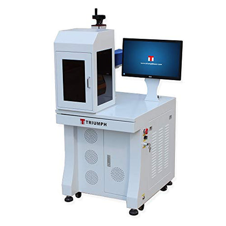 50W Raycus Fiber Laser Engraver fit Gun/Pistol/dogtag.Fiber Laser Marking Engraving Machine Equipped 80mm Rotary Axis, 110x110 and 200x200 mmLens T TRIUMPH