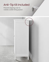 VASAGLE White Bathroom Floor Storage Cabinet with 2 Adjustable Shelves VASAGLE