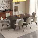 GlimBiz 9 Piece Dining Room Table Set for 8 People, Mid Century Modern 66.93 Inch Rectangle Kitchen Dining Table with 8 Fabric Chairs Set, Suitable for KitchenApartment (Dining Table with 8 Chairs) GlimBiz