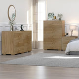 Zenflare Dresser for Bedroom 6 Drawer Wood Dresser 58.3" Wide, Large Chest of Drawers for Bedroom, Living Room, Hallway, Entryway, Modern TV Stand Drawer Organizer, Light Oak Zenflare