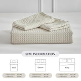 WARMDERN Waffle Weave Duvet Cover King Size, Khaki Textured Duvet Cover Set, Soft and Breathable Comforter Cover, 3 Pieces Microfiber Bedding Set for All Season(Khaki,King) WARMDERN