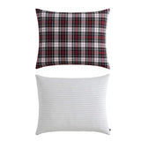 Tommy Hilfiger - Duvet Set, Luxuriously Soft Yarn-Dyed Cotton Bedding with Matching Sham, Plaid Design (Essential Tartan Red, Twin) Tommy Hilfiger