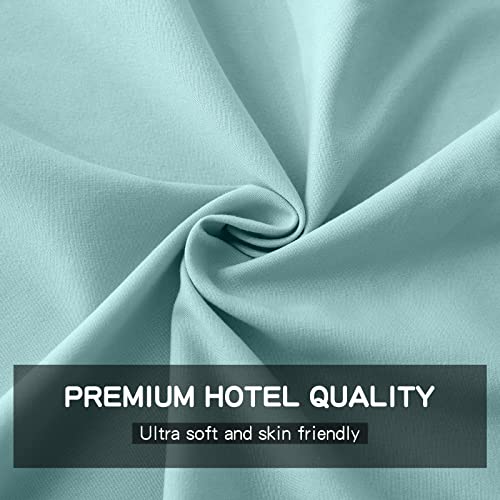 FreshCulture Twin Flat Sheet - Hotel Quality Twin Flat Sheet Only - Brushed Microfiber Top Sheet - Ultra Soft & Breathable - Wrinkle-Free - Easy Care - Single Flat Sheet (Twin, Spa Blue) FreshCulture