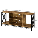 Yaheetech TV Stand for TV up to 65 inch TV Console Table, 55" Industrial TV Cabinet with Storage Shelves for Living Room, Modern Style Entertainment Center for Gaming Room, Rustic Brown Yaheetech