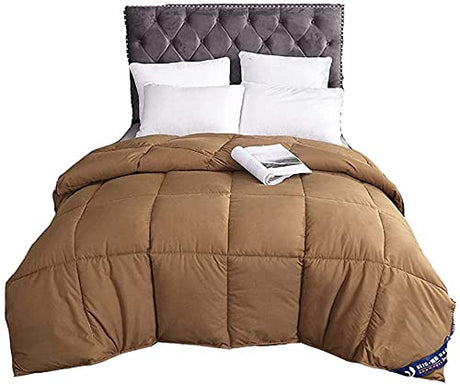 Quilt Four Seasons Duvet Cool in Summer Single Double Solid Color Duvet Warm Bedding Light Microfiber Soft Summer Duvet Summer Cool Quilt (Color : Rust Red Size : 180220) (Coffee Color 150 * 200) WoodArtSupply