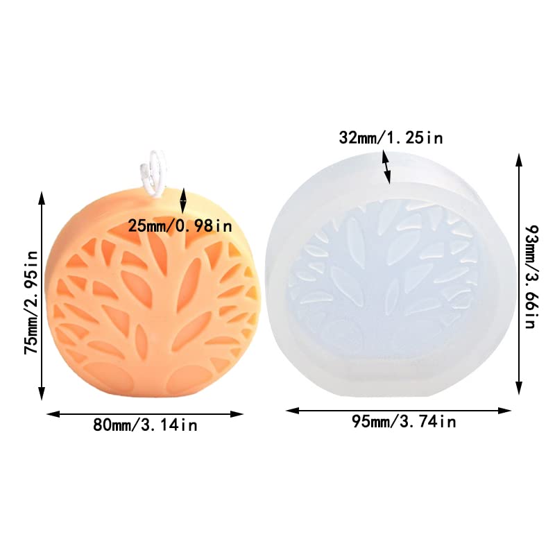 Cestony 3D Tree of Life Silicone Molds for Making Candle Resin Pillar Aromatherapy Gypsum Wax Soap Flower Specimen Clay Craft Cestony