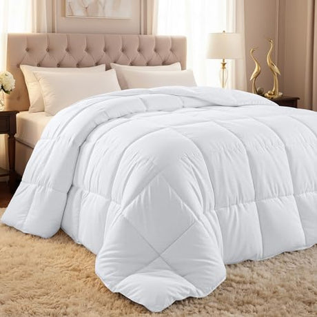 Utopia Bedding Comforter Duvet Insert, Quilted Comforter with Corner Tabs, Box Stitched Down Alternative Comforters Twin Size (White) Utopia Bedding