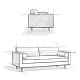 SIMPLIHOME Morrison Mid-Century Modern 89 Inch Wide Sofa in Mist Grey Woven-Blend Fabric, For the Living Room and Family Room SIMPLIHOME