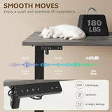 Homiflex 47 Inch L Shaped Standing Desk with 3 Drawers Electric Standing Desk with Storage Computer Desk Adjustable Height Desk with Power Outlets 4 Memory Presets for Home Office Grey Homiflex