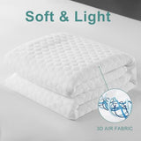 Premium Waterproof Mattress Protector Queen Size,4D Air Cooling 300GSM Mattress Cover,Breathable All-Round 360° Bed Mattress Pad Noiseless Vinyl Free (White,Queen) MERITLIFE