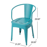 Christopher Knight Home Lourdes Iron Bistro Set, 3-Pcs Set, Matte Teal Christopher Knight Home