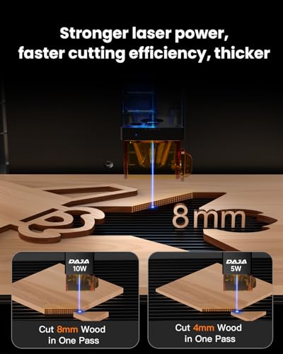DAJA DJ6Pro Enclosed Laser Engraver Machine Desktop Laser Cutter with Rasiers support Lightburn for DIY beginner-friendly (10W) DAJA