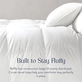 Brooklinen All-Season Canadian Down Comforter, Luxury Medium Warmth Duvet Insert, 100% Cotton Sateen Shell, Fluffy Year-Round Bedding, Baffle Box, Secure Duvet Loops - Full/Queen Brooklinen