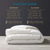 Cobnom® Organic Cotton Down Comforter Queen Size - Fluffy High Fill-Power Down & Feather Fibers Duvet Insert, All-Season Hypoallergenic Hotel-Style Bedding (Ivory White 90x90 Inch) Cobnom