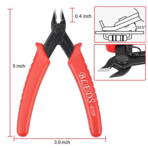 Flush Cutter, Wire Cutters, BS-8109 Soft Wire Cutter Pliers Precision Micro Cutter Anti-Slip Flush Cutter for Electronics Aluminum Jewelry 3D Printing Copper Wire Cables Floral - WoodArtSupply