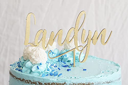 Custom Name Birthday Cake Topper Personalized Name Cake Topper for Baby Shower Gift for Birthday Graduation Cake Topper Made with Wood - WoodArtSupply