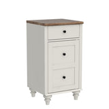 WAMPAT Set of 2 End Table with Charging Station, Wood Nightstands with Drawer and Storage Cabinet, Modern Side Tables Living Room Set of 2, Farmhouse Night Stands Bedside Table for Bedroom, White WAMPAT