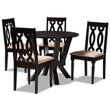 Baxton Studio Anise Modern and Contemporary Sand Fabric Upholstered and Dark Brown Finished Wood 5-Piece Dining Set Baxton Studio