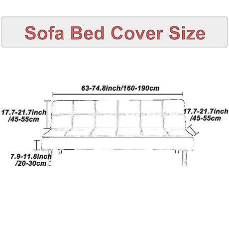 Stretch Futon Cover, Couch Cover for Futon, Armless Sofa Cover, Foldable Sofa Bed Slipcover Without Armrest, Universal Thick Sofa Slipcovers Furniture Protector for Kid, Pet(Velvet Black,Medium) SHEKAKO