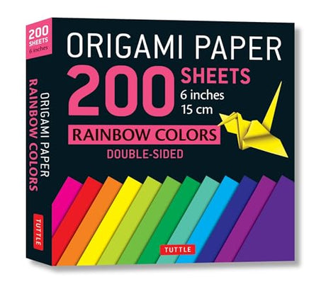 Origami Paper 200 sheets Rainbow Colors 6" (15 cm): Tuttle Origami Paper: Double Sided Origami Sheets Printed with 12 Different Color Combinations (Instructions for 6 Projects Included) Tuttle Publishing