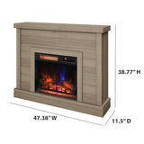 duraflame® Shiplap Wall Mantel Electric Fireplace, Barstow Acacia Duraflame
