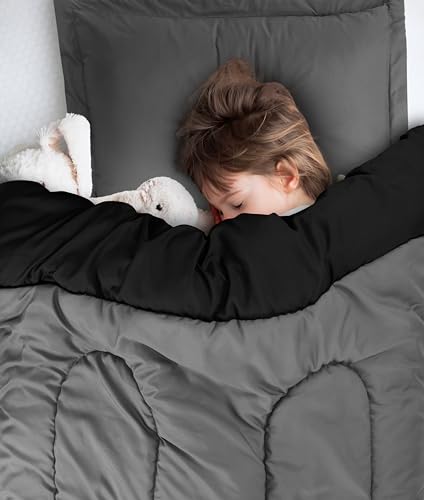 Utopia Bedding Black/Grey Kids Comforter Set with 2 Pillow Shams, 3 Piece Soft Microfiber Twin Bed Comforter with Pillow Shams, Printed Kids Bedding for Boys and Girls, Breathable, Easy Care Utopia Bedding