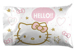 Jay Franco Sheet Set with Fitted, Flat Sheets & Pillow Cover - Ultra-Soft Bedding with Pillowcase for Room Decor, Pink - Hello Kitty, 4 Piece Full Jay Franco